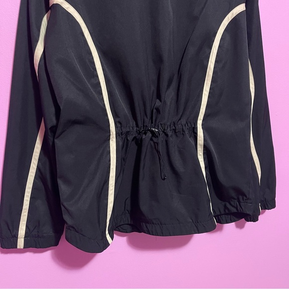 Nike Jacket Women’s Large Black‎ Tan Cinched Vintage Y2K Early 2000s Windbreaker - Picture 7 of 10